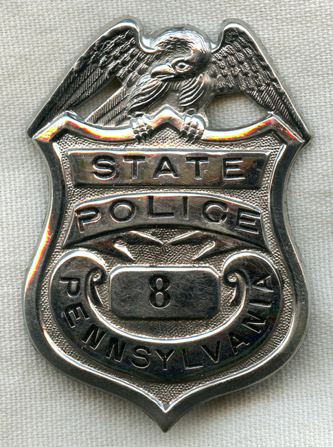 Flying Tiger Antiques Online Store Minty Circa 1910s 1920s Pennsylvania State Police Badge By C 5142