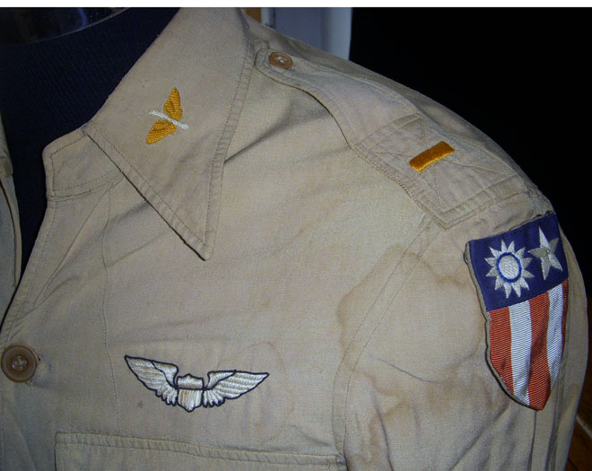 Flying Tiger Antiques Online Store Wwii Cbi Made Bush Jacket With Directly Embroidered Wing 9512