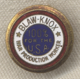 WWII 100% War Worker Pin from Blaw-Knox