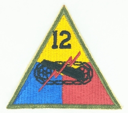 WWII US Army 12th Armored Division (Hellcat Division) Shoulder Patch