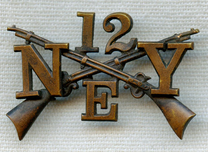 12th New York Infantry Regiment Co. E Collar Insignia: Flying Tiger ...