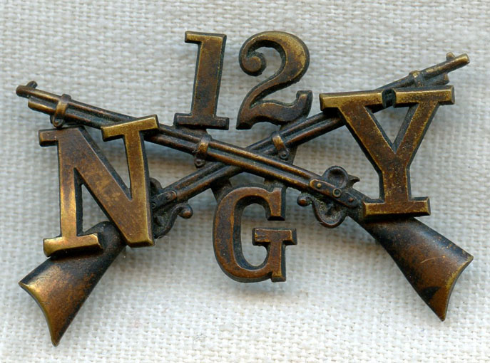 12th New York Infantry Regiment Co. G Collar Insignia: Flying Tiger ...