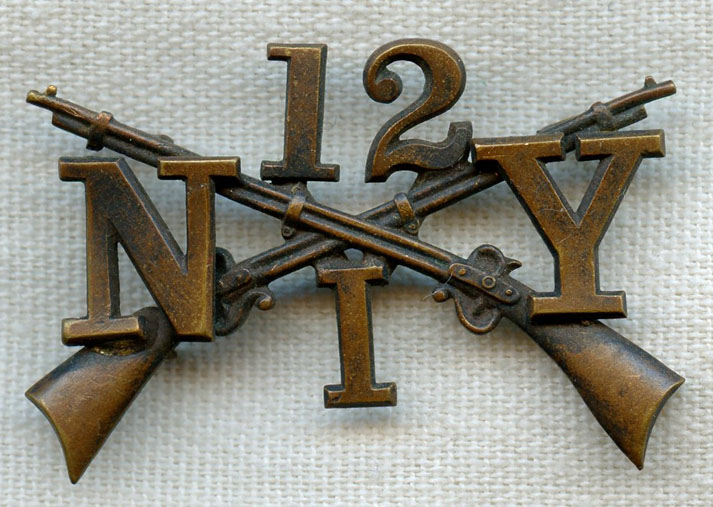 12th New York Infantry Regiment Co. I Collar Insignia: Flying Tiger ...