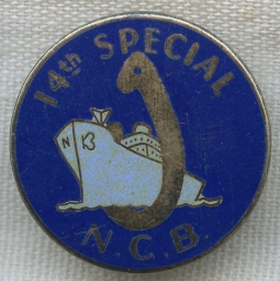 Rare WWII USN 14th Special NCB (Naval Construction Battalion) "Seabees" Sterling Badge