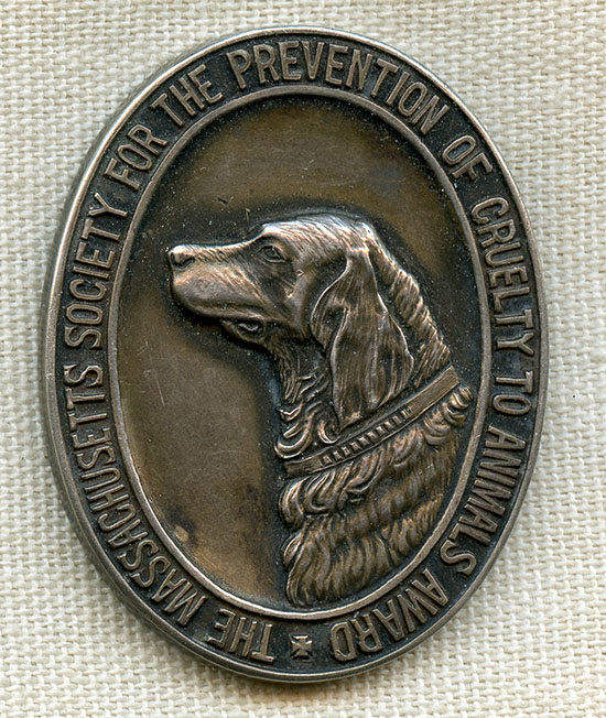 Rare 1880's - 90's MSPCA Award in Sterling Awarded for Bravery ...