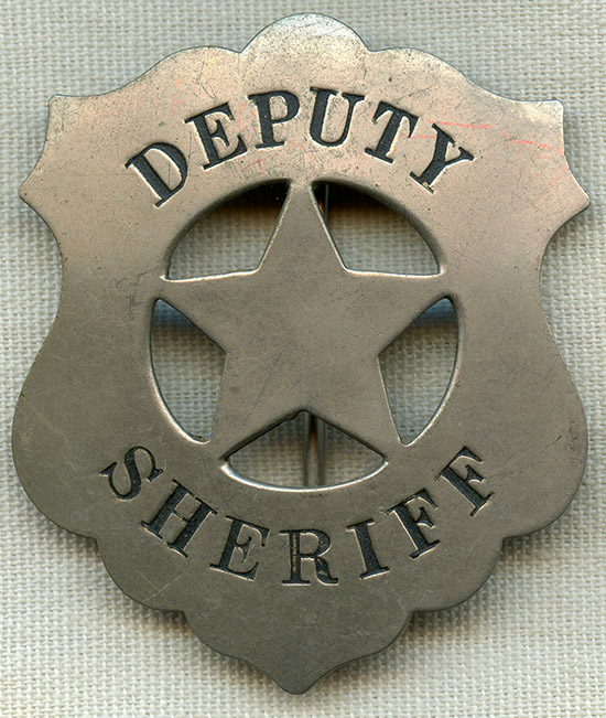 Nice Iconic 1890's - 1900's Stock Western Deputy Sheriff Circle Star ...