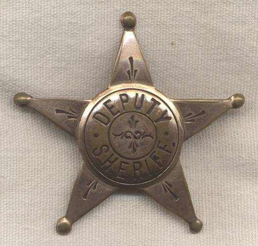 1890s Stock Deputy Sheriff 5 Point Star Badge NO LONGER AVAILABLE ...