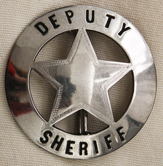 Great Ca. 1900 Deputy Sheriff Circle Star Badge with Hand-Stamped ...