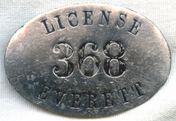 Early 1900s-1910s Everett, Massachusetts Driver's License Badge