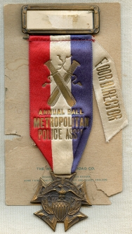 1910's-20's New York City Metropolitan (Metro) Police Assoc. Annual Ball Floor Director Event Ribbon