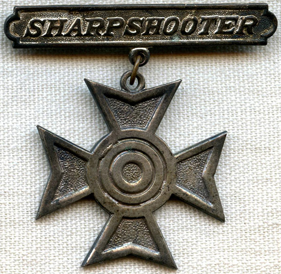 Salty 1920's USMC Sharpshooter Badge as worn by Marines in China & The ...