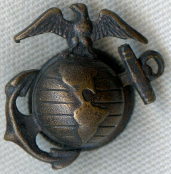 Nice 1920s USMC EM Undress Collar & Overseas Cap Insignia EGA: Flying ...