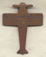 1928 National Air Races Yuma, Arizona Badge