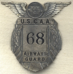 1930s Civil Aeronautics Authority Airways Guard Badge