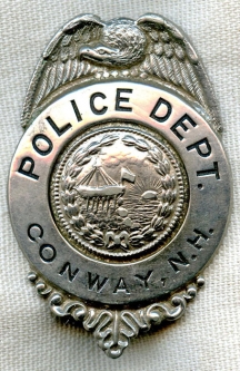 Nice Old 1930's Conway, New Hampshire Police Badge. Smaller Size.