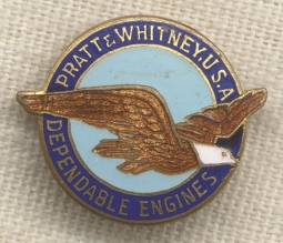 Beautiful 1930's - WWII Enameled Pratt & Whitney Aircraft Engines Lapel Pin by Whitehead & Hoag Co.