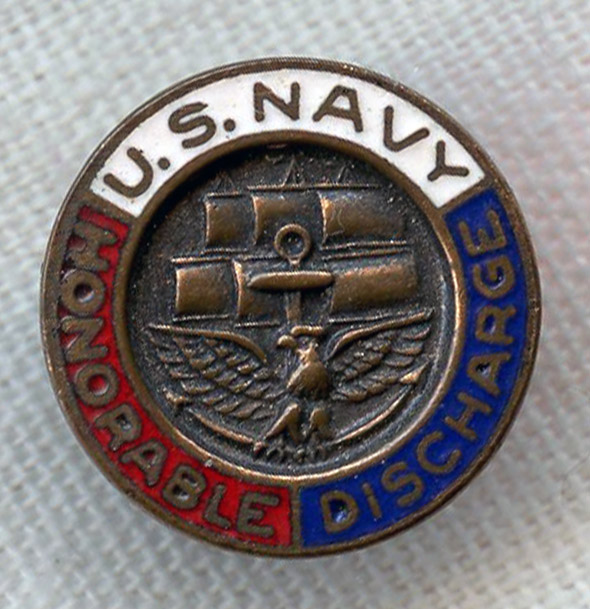 1930s US Navy Honorable Discharge Lapel Pin: Flying Tiger Antiques ...