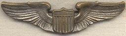 1930s US Air Corps Pilot Wing by Meyer in Silver-Plated Brass