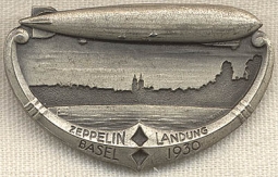 Beautiful 1930 Badge for the Zeppelin Landing at Basel