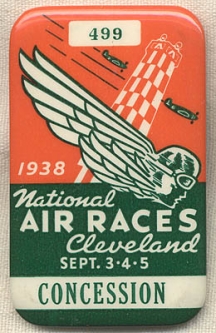 1938 National Air Races Concession Badge