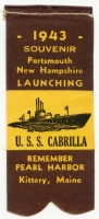 1943 Submarine Launch Ribbon for the USS Cabrilla SS-288