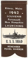 1942 Submarine Launch Ribbon USS Shad SS-235