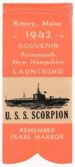 WWII Lost Boat USS Scorpion (SS-278) Launch Ribbon