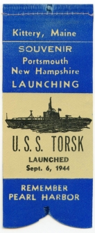 WWII Submarine Launch Ribbon for the USS Torsk SS-423