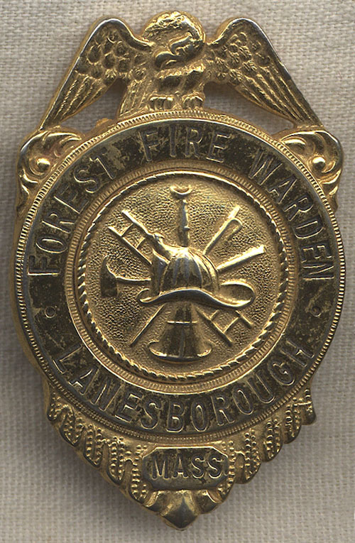 Stunning 1950s Lanesborough, Massachusetts Forest Fire Warden Badge ...