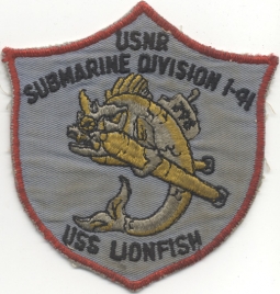 1950s US Navy USS Lionfish SS-298 USNR Submarine Division Jacket Patch