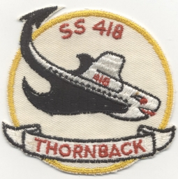 1950s US Navy USS Thornback SS-418 Submarine Jacket Patch