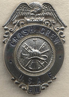 1950s USAF Crash Crew Badge with Initials R.W.