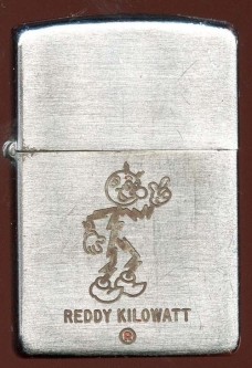 Great 1954 Dated "Reddy Kilowatt" Zippo Lighter from Bangor, Maine Hydro Plant Dedication