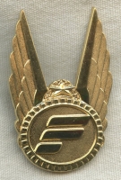 Circa 1980 Frontier Airlines Pilot Hat Badge 4th Issue
