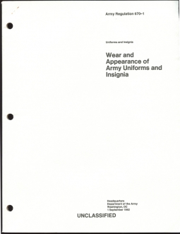 Post Desert Storm US Army Regulations Manual 670-1 Wear and Appearance of Army Uniforms and Insignia