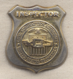 Late 1930s Civil Aeronautics Authority CAA Inspector Badge by Meyer & Wenthe Convex Type