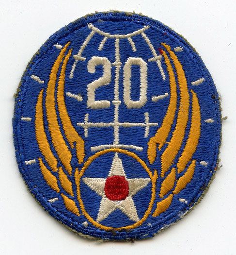 WWII USAAF 20th AF 'Thick Numbers' Round Patch, Moderately Used: Flying ...