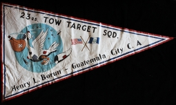 Fantastic 1930's US Air Corps (USAC) 23rd Tow Target Huge Hand-Painted Leather Banner/Pennant