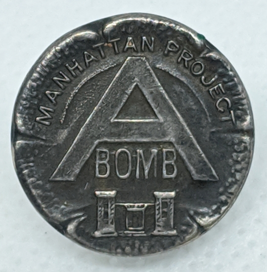 Rare WWII Atomic Bomb Manhattan Project War Worker Pin in Sterling