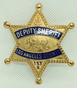 Beautiful Early to Mid 1950s Los Angeles Co Special Deputy Sheriff Double Entenmann Mark #153S