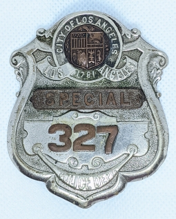 Rare 1910s Los Angeles Police Dept Series 4 Special Police Badge by LARSCO