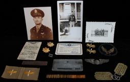 WWII Air Corps, Ferrying Command, ATC Pilot Grouping of Capt Newman Inc. QB Card & Pin, CBI Patch...