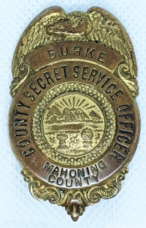 1930s - WWII era Mahoning Co Ohio County Secret Service Officer Badge