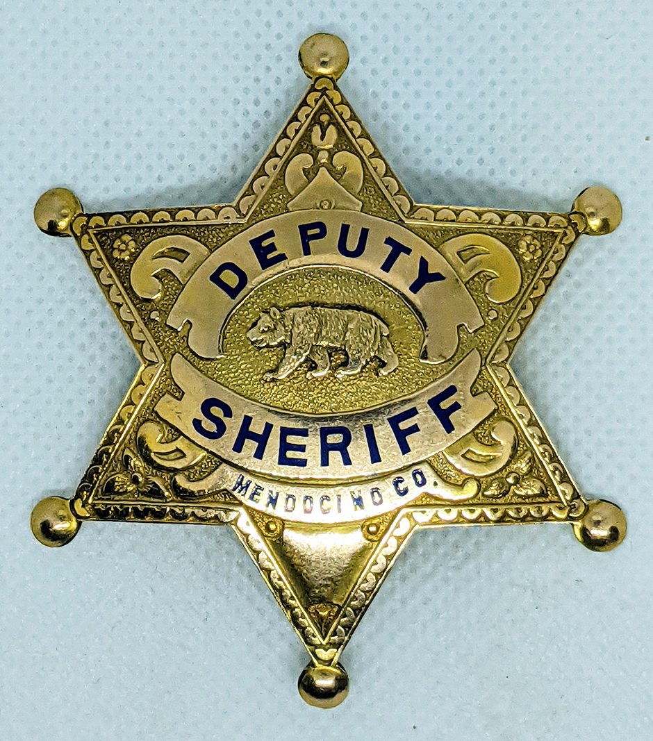 Stunning 1930s Mendocino Co CA Deputy Sheriff 6 Pt Star By Ed Jones ...