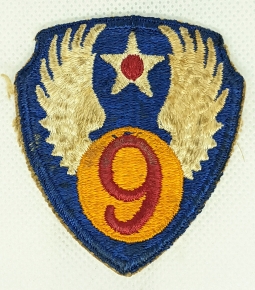 WWII USAAF 9th Air Force Patch, Lightly Used