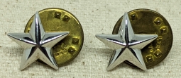 Pair of Korean War Era USN Admiral Stars in Shirt Size Rhodium-Plated Brass