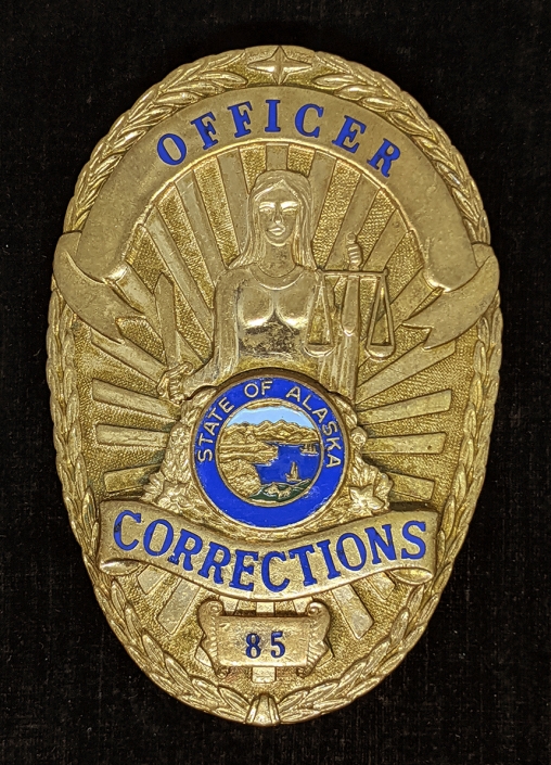 Large 1980s-90s State Of Alaska Corrections Officer Badge #85 by 