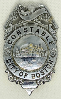 Great Old 1920s-1930s Boston MA Constable Badge Great Look!