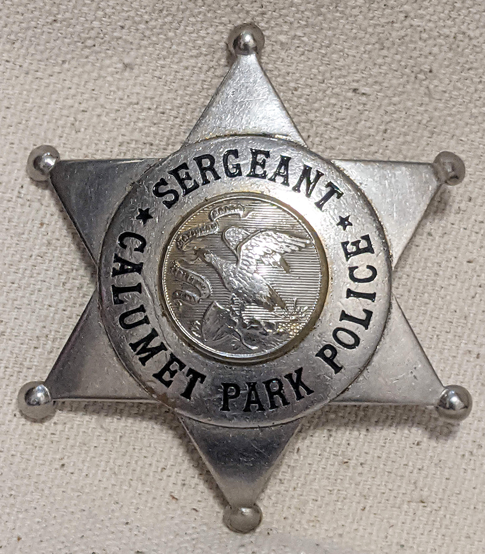 Great 1930s Calumet Park IL Police Sergeant Badge Chicago Suburb Flying Tiger Antiques Online Store