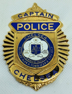 Beautiful Ca Late 00s Chelsea Massachusetts Police Captain Wallet Badge by Blackinton